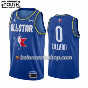 Camiseta Niños NBA Portland Trail Blazers Damian Lillard 0 2020 All-Star Jordan Brand Azul Swingman
